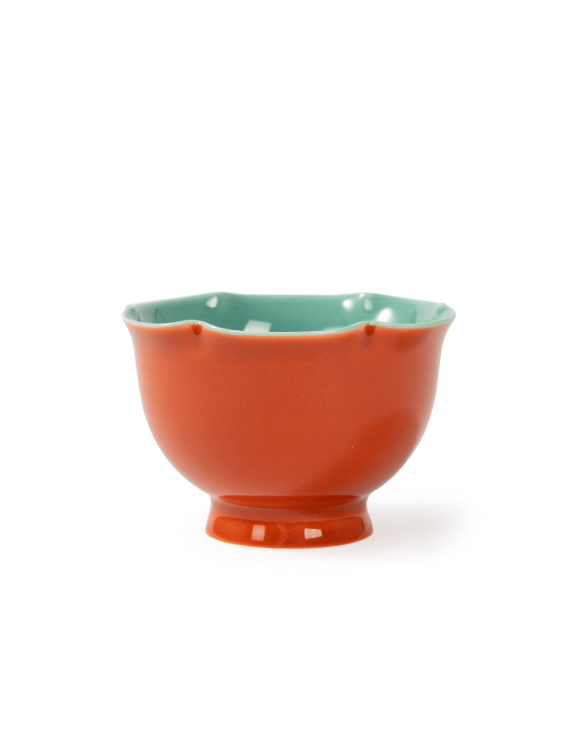 CRAFILAB | Brick Red & Turquoise Tall Flower & Ring Cup