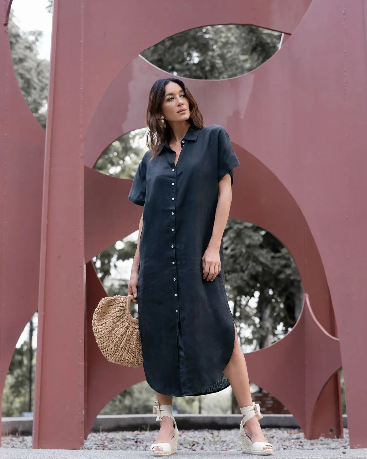 EDITION LIMITEE SINGAPORE | Shirt Dress Long | Black