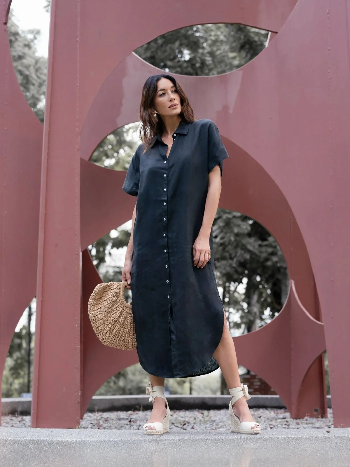EDITION LIMITEE SINGAPORE | Shirt Dress Long | Black