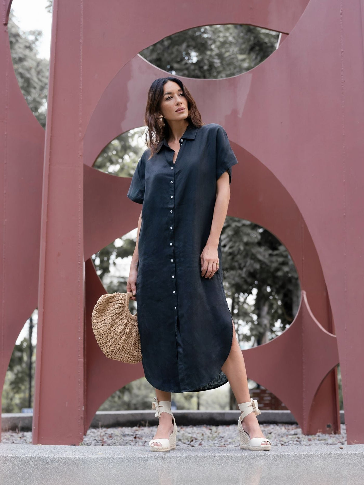 EDITION LIMITEE SINGAPORE | Shirt Dress Long | Black