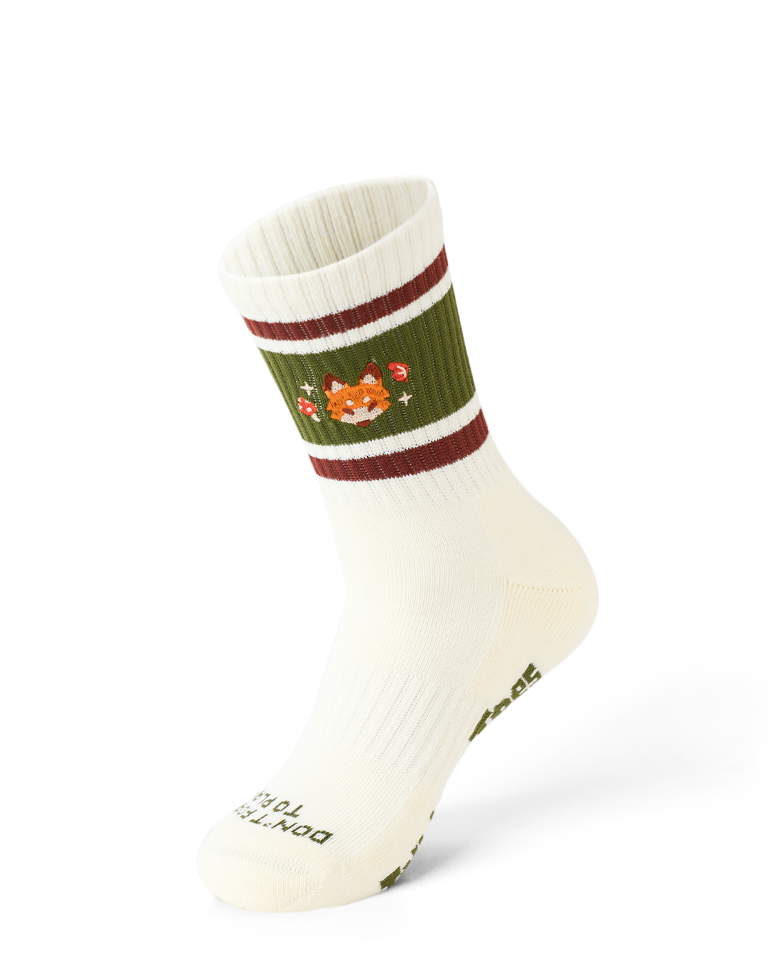 TALKING TOES | Playful Fox Athletic Sock | Cream
