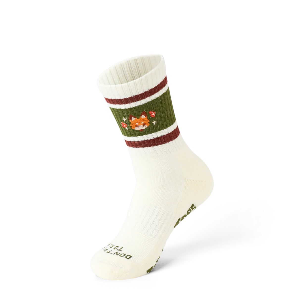 TALKING TOES | Playful Fox Athletic Sock | Cream