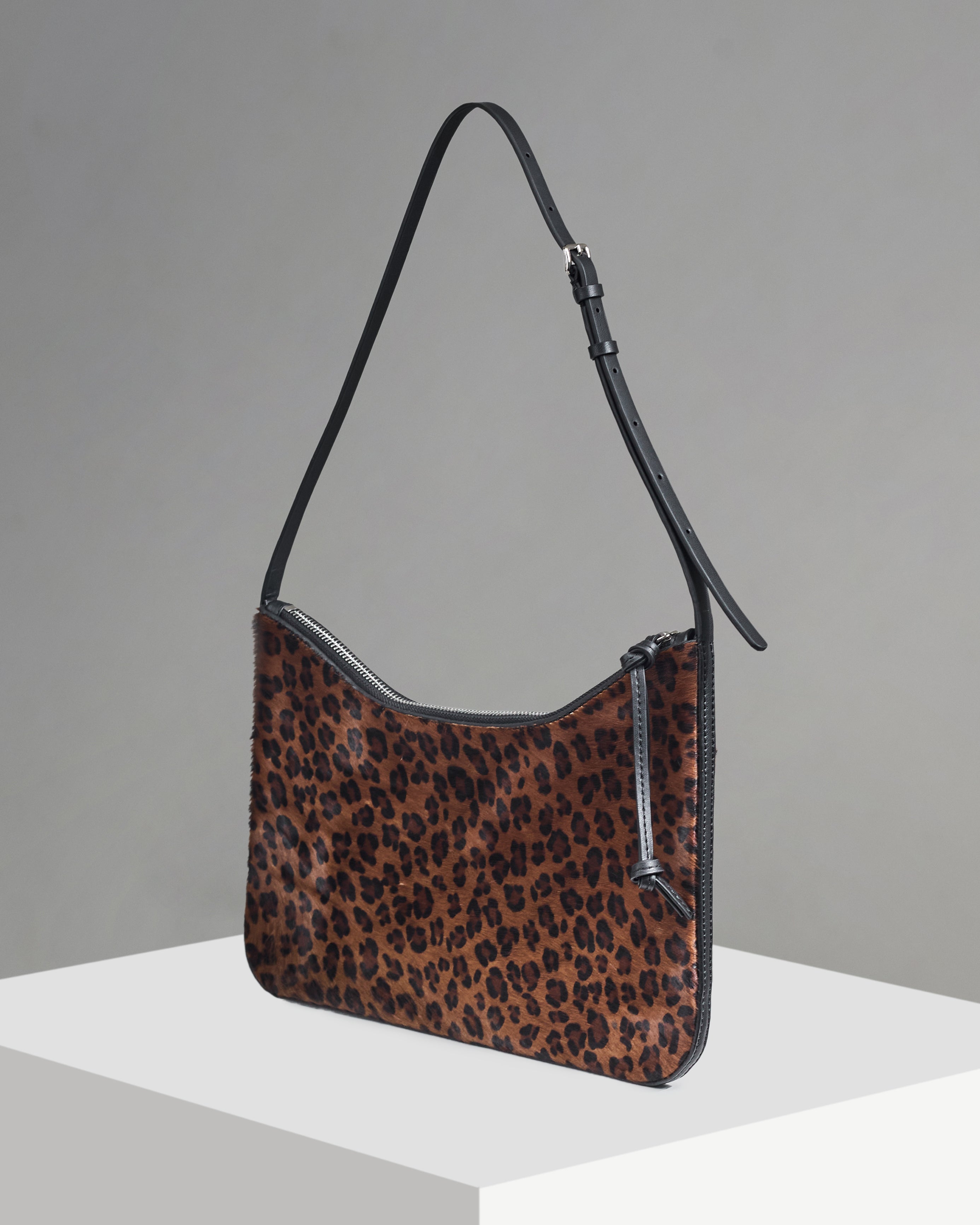 WU HAUS | Veil Leopard Print Calf-Hair Shoulder Bag