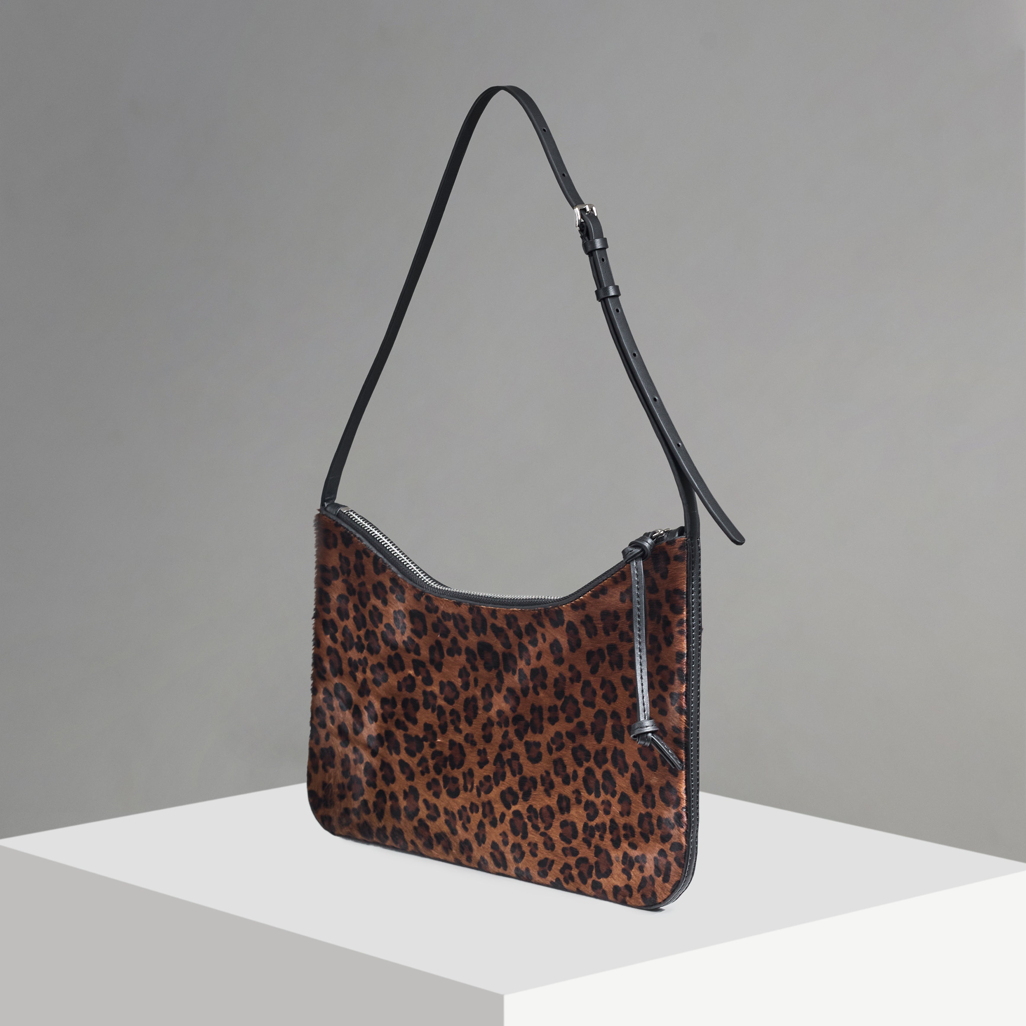 WU HAUS | Veil Leopard Print Calf-Hair Shoulder Bag