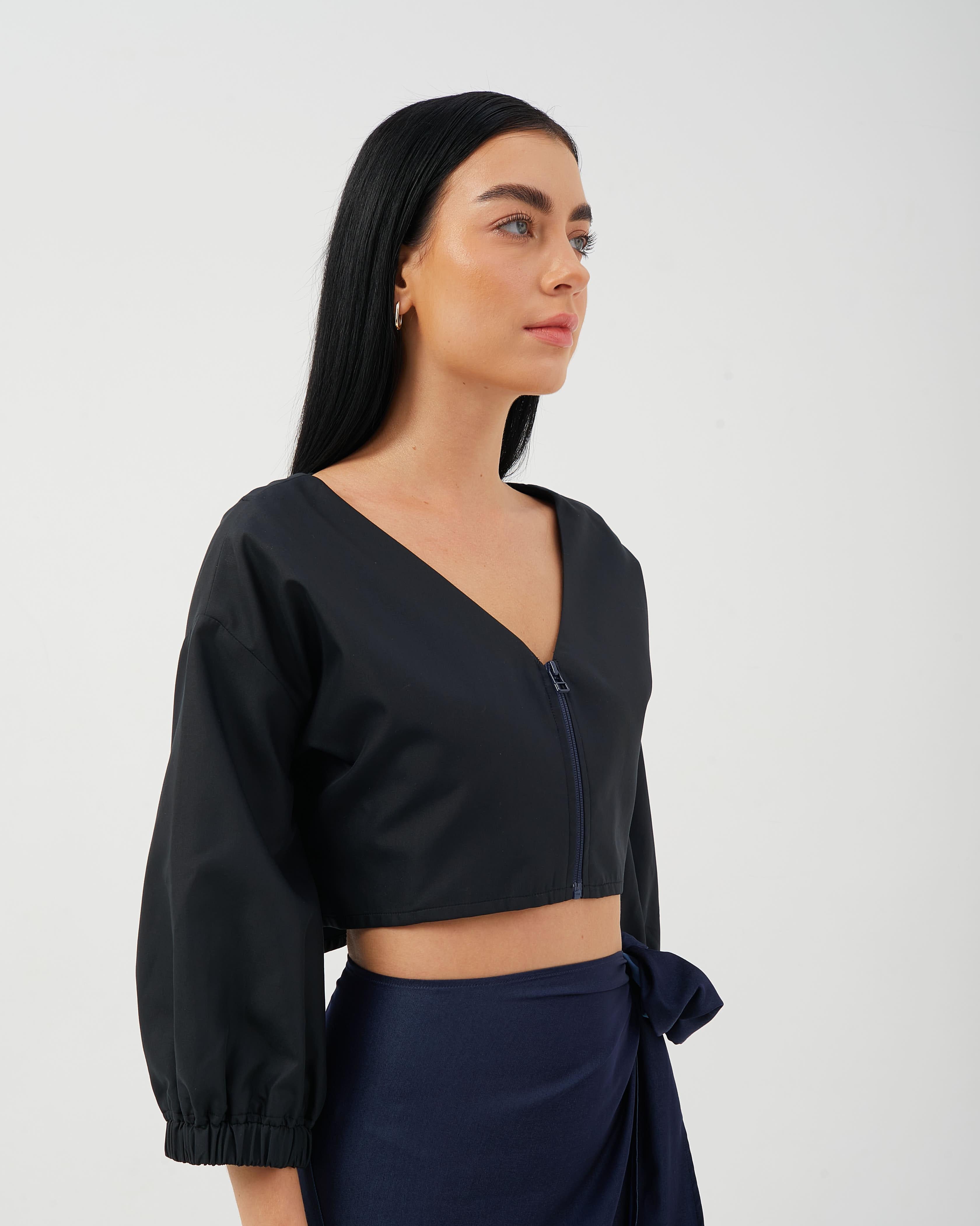 CAELI ECO LUXE | Cropped Puff Sleeve Jacket