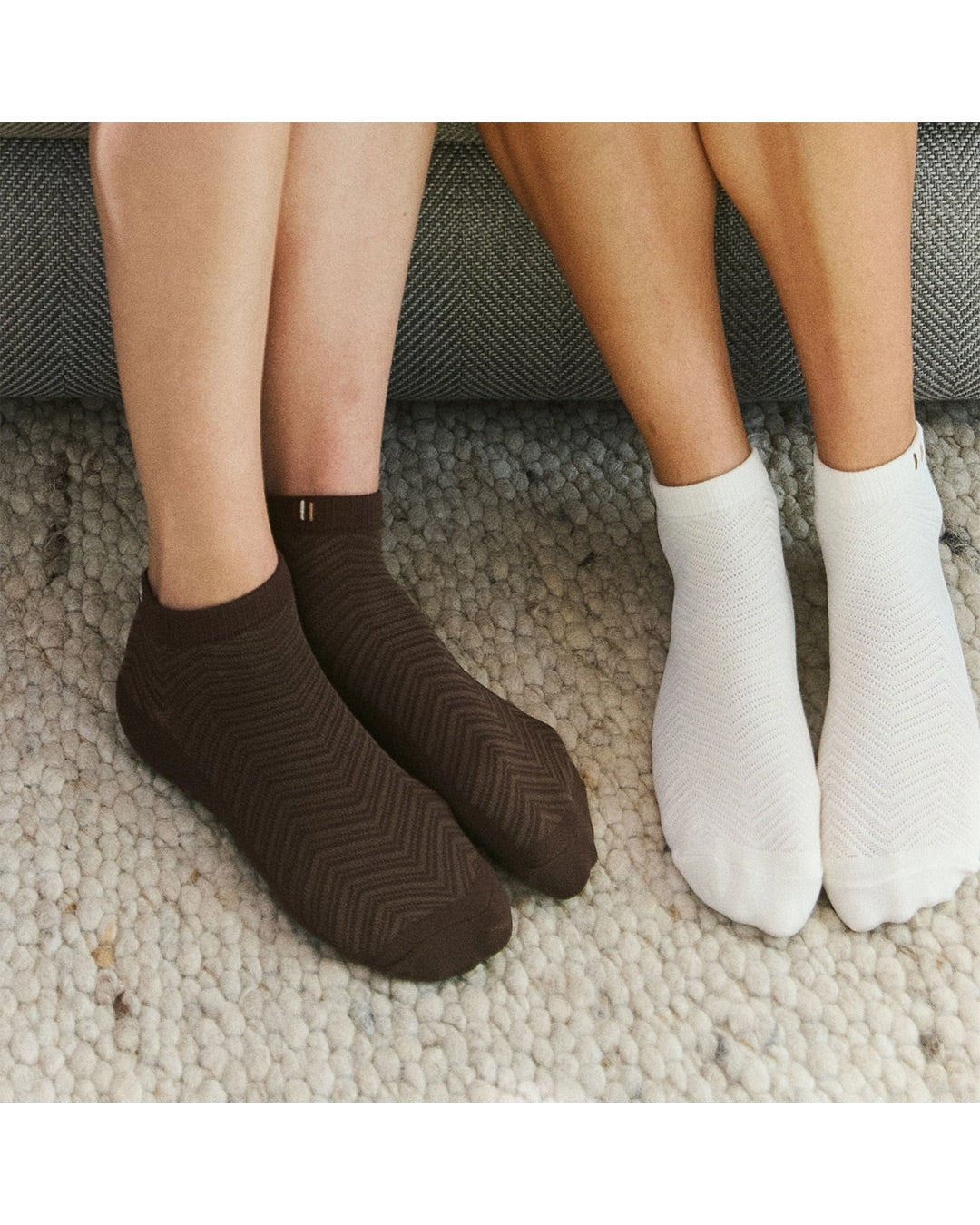 BAHE | Studio Grippy Ankle Socks - Coconut/Cinnamon