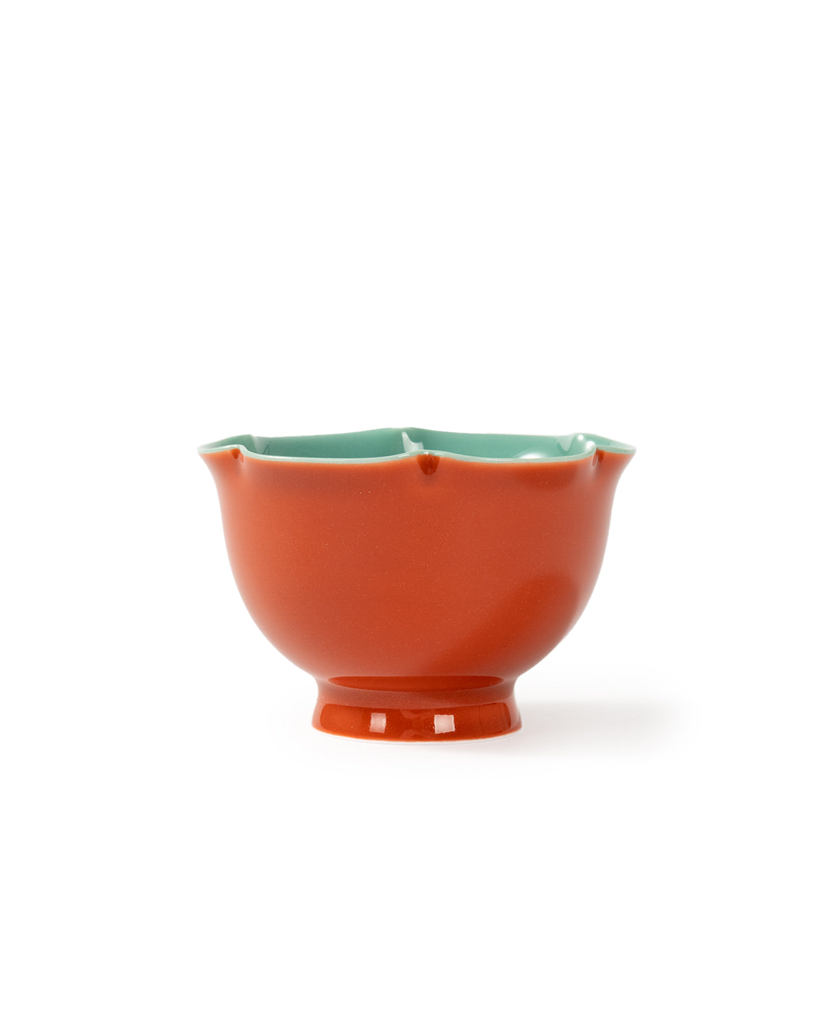 CRAFILAB | Brick Red & Turquoise Tall Flower & Ring Cup