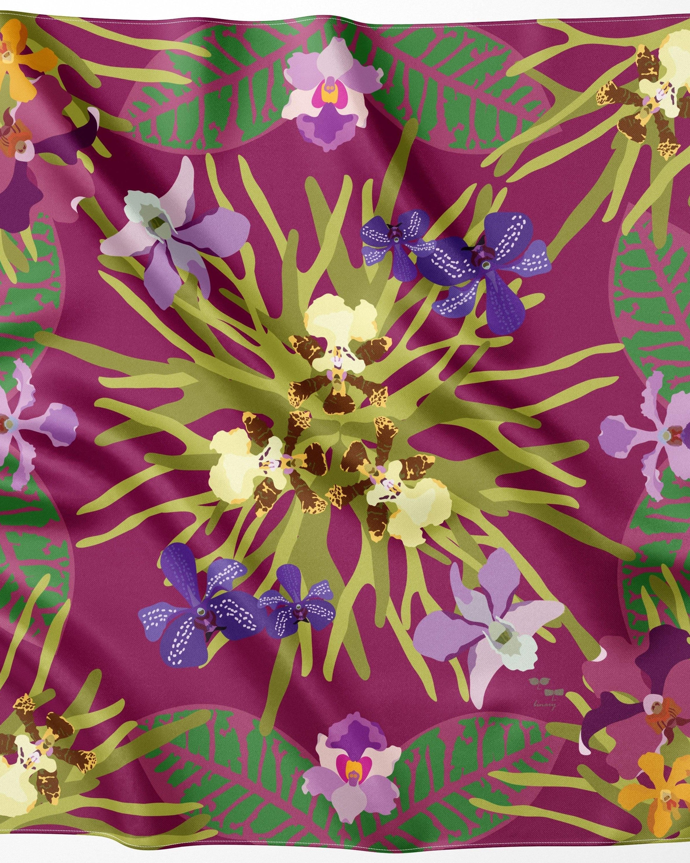 BINARY STYLE | Ochidea Silk Square Scarf 87x87cm