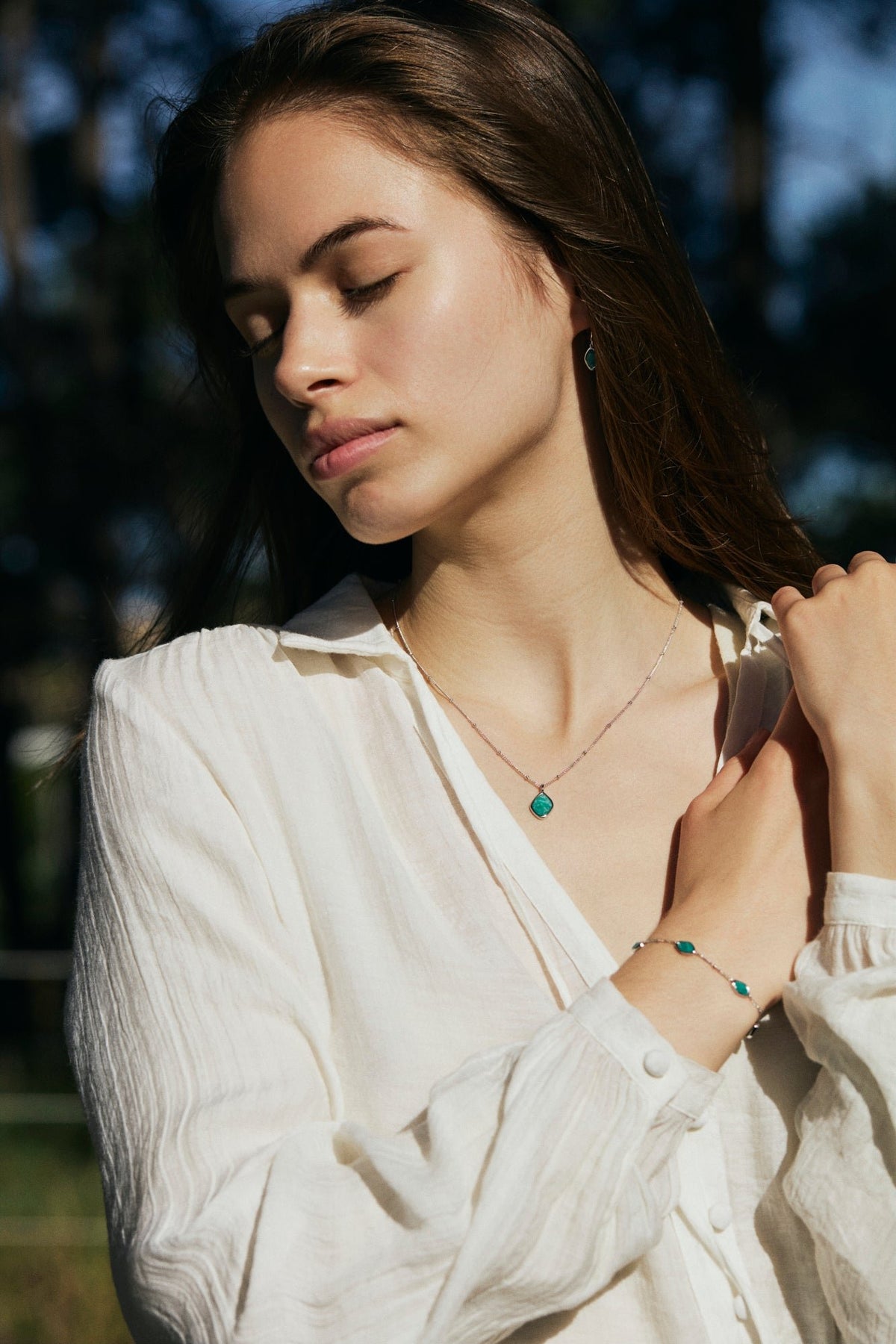 RINA LEE | Courage Amazonite Satellite Chain Necklace