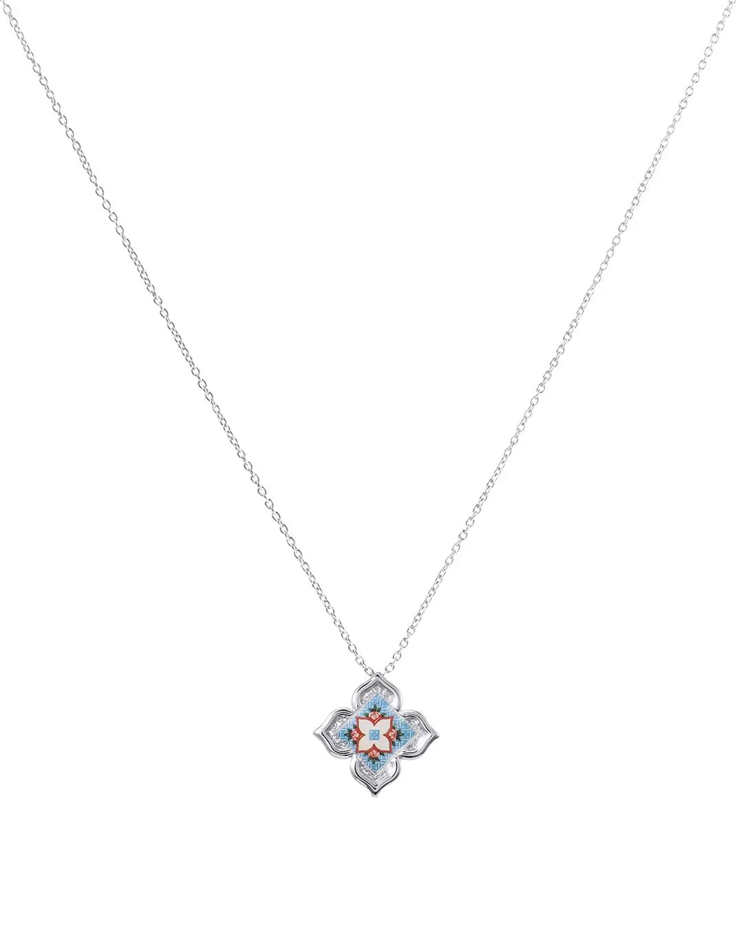 RARE BIRD COLLECTION | Peranakan Floral Pendant - Silver English Belle