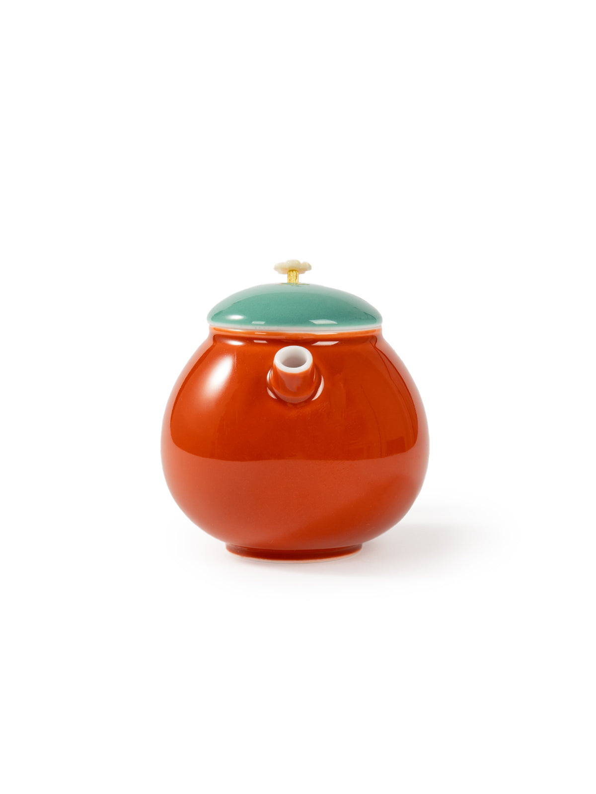 CRAFILAB | Brick Red & Turquoise Dragon Egg Teapot