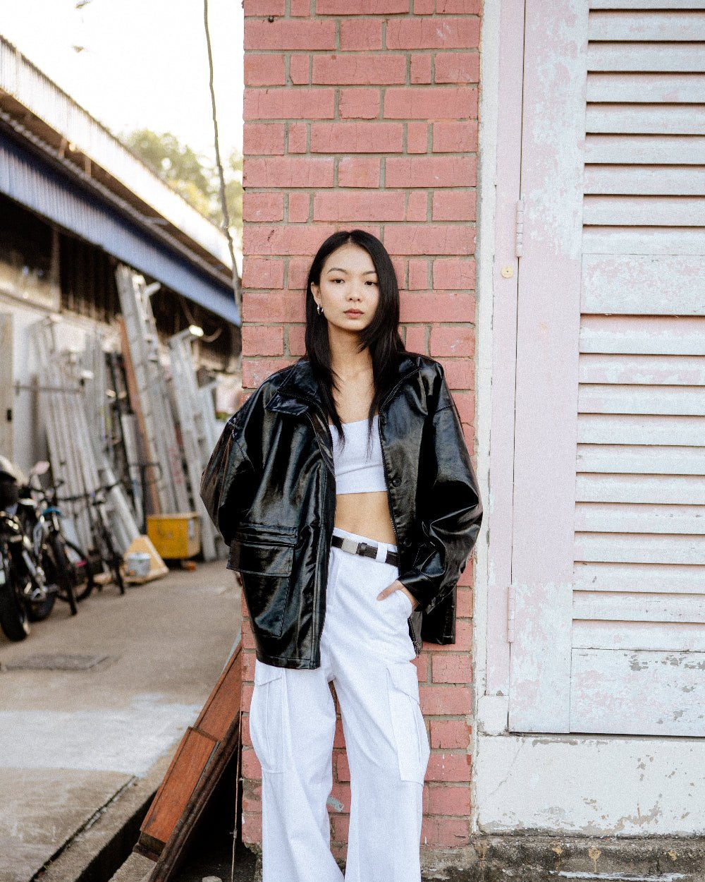SAERO COLLECTIVE | Ryu Oversized Lacquer Jacket | Black