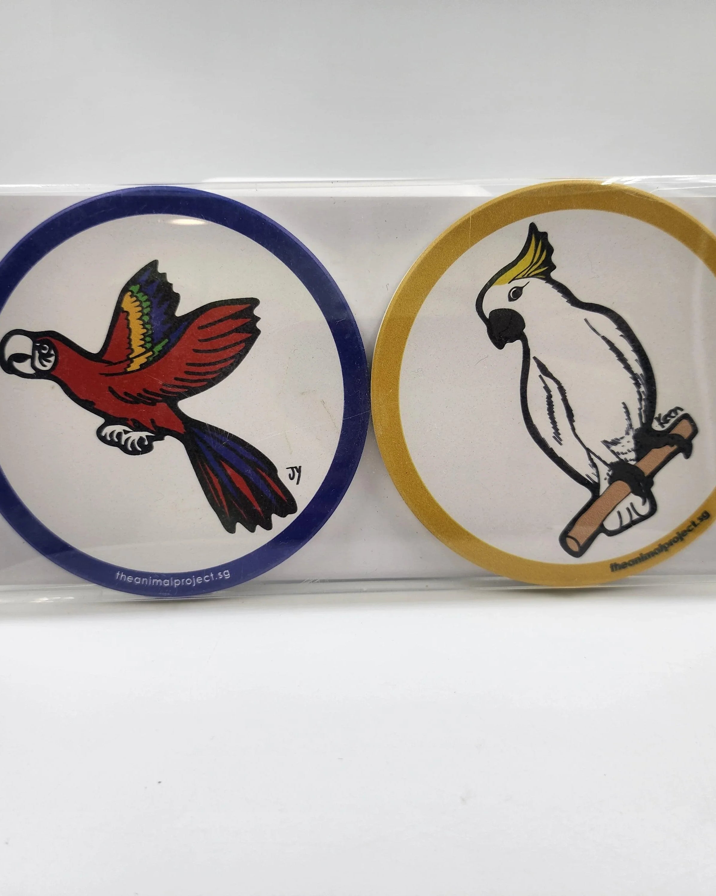 THE ANIMAL PROJECT | Ceramic Coaster (Set of 2) Macaw & Cockatoo