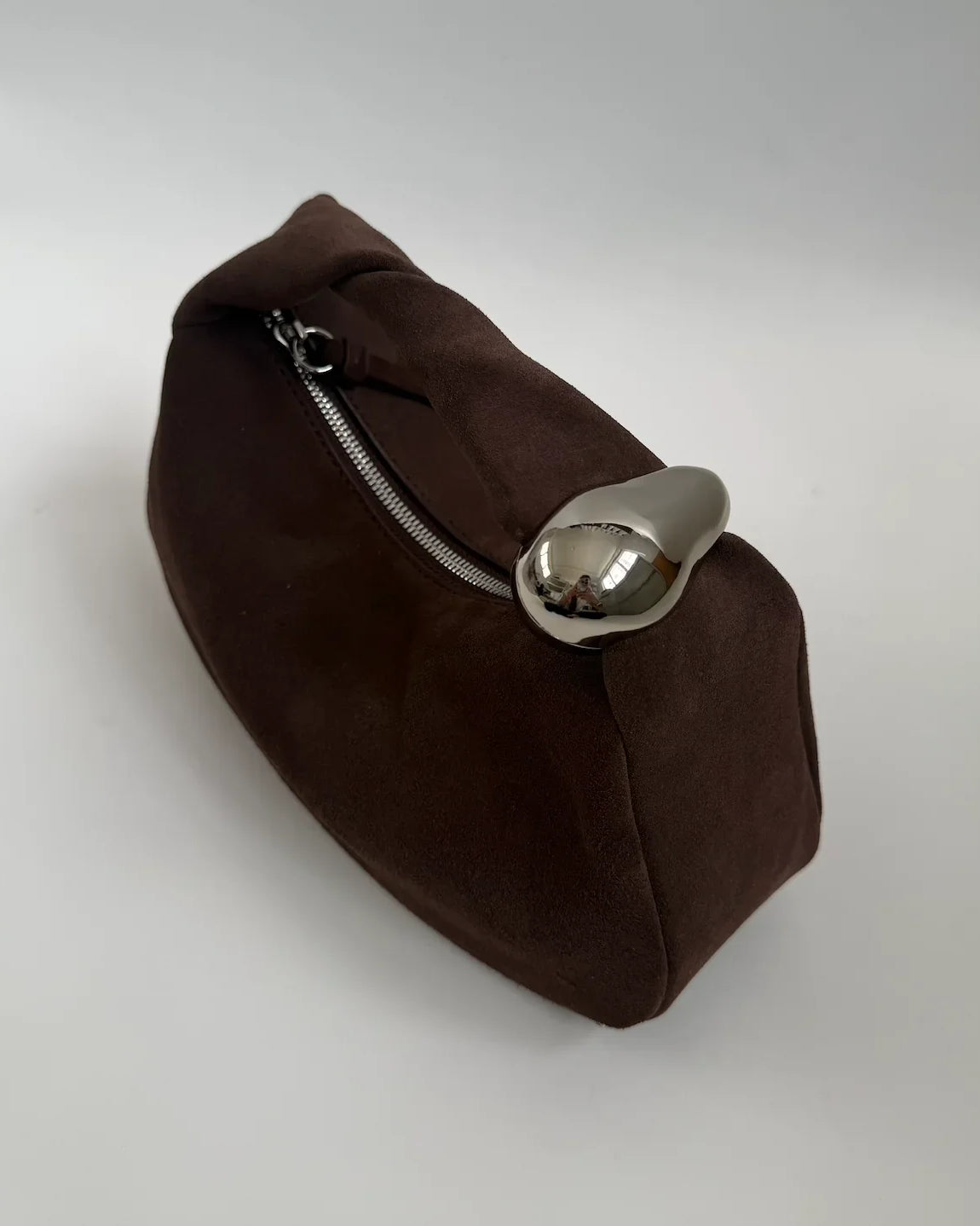 WU HAUS | Orbit Lightweight Suede Coffee Sculptural Bag