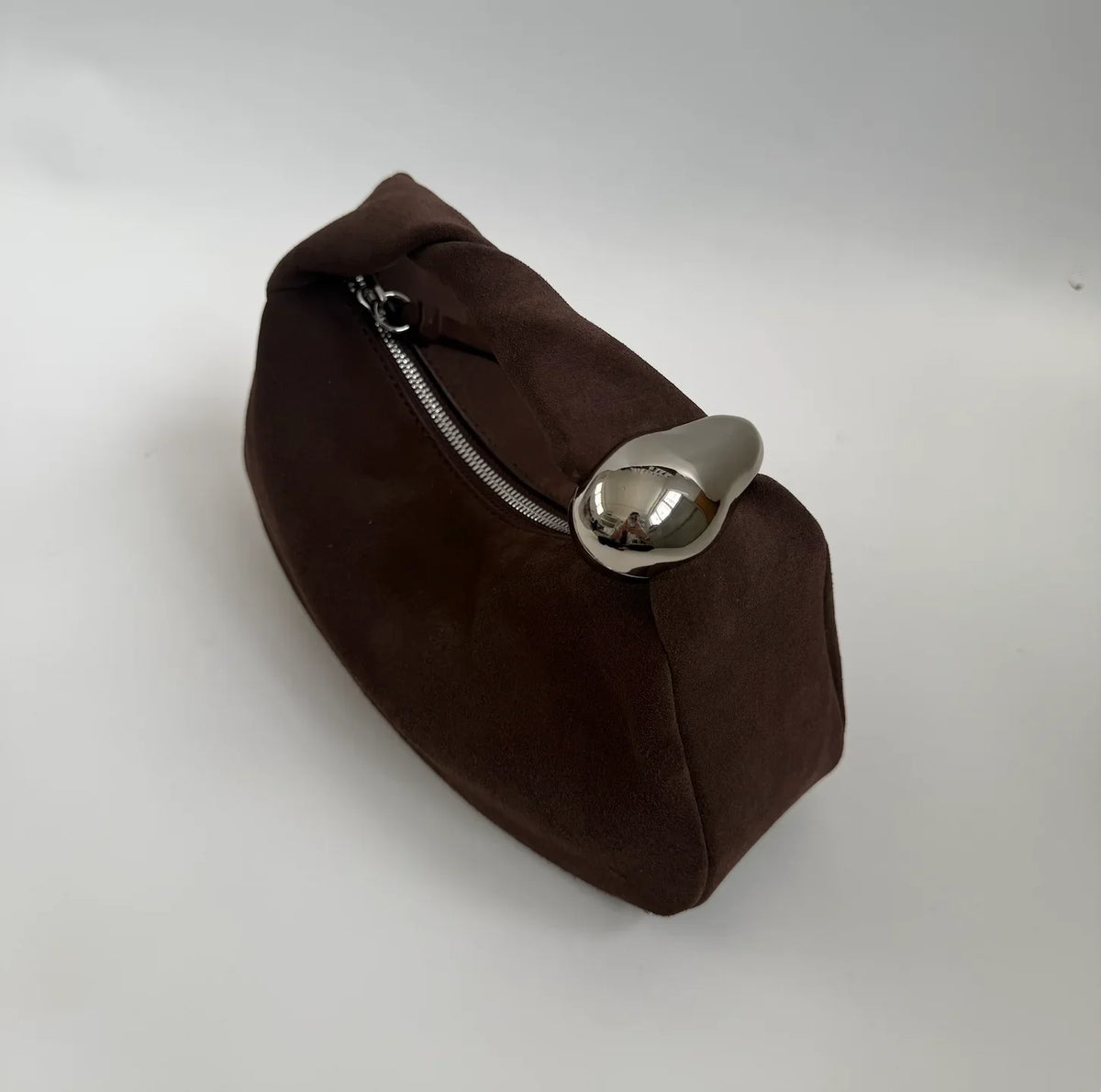 WU HAUS | Orbit Lightweight Suede Coffee Sculptural Bag