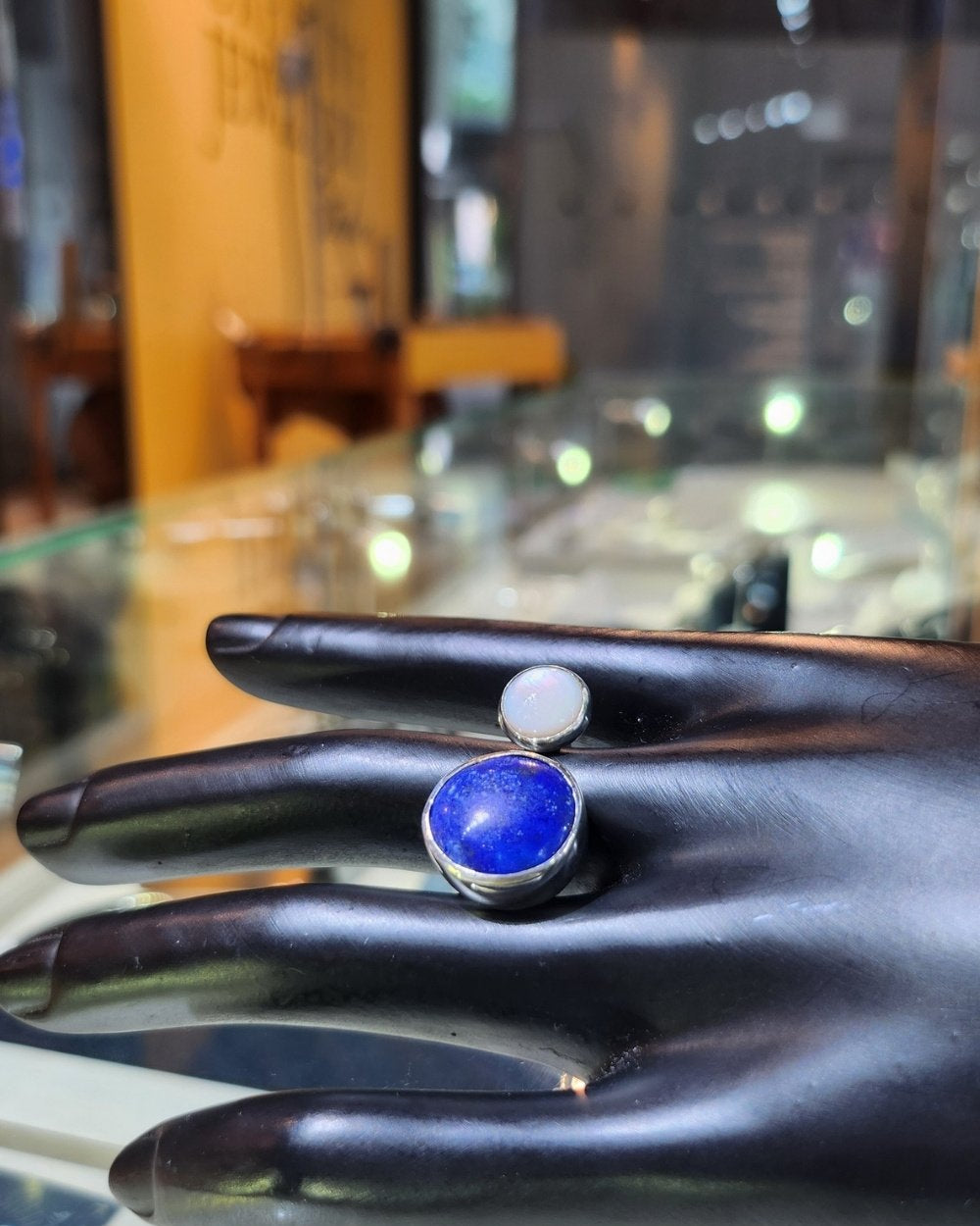 CREATIVE JEWELLERY STUDIO | Lapis Lazuli & Mother of Pearl Bubble Ring by Design of Gems
