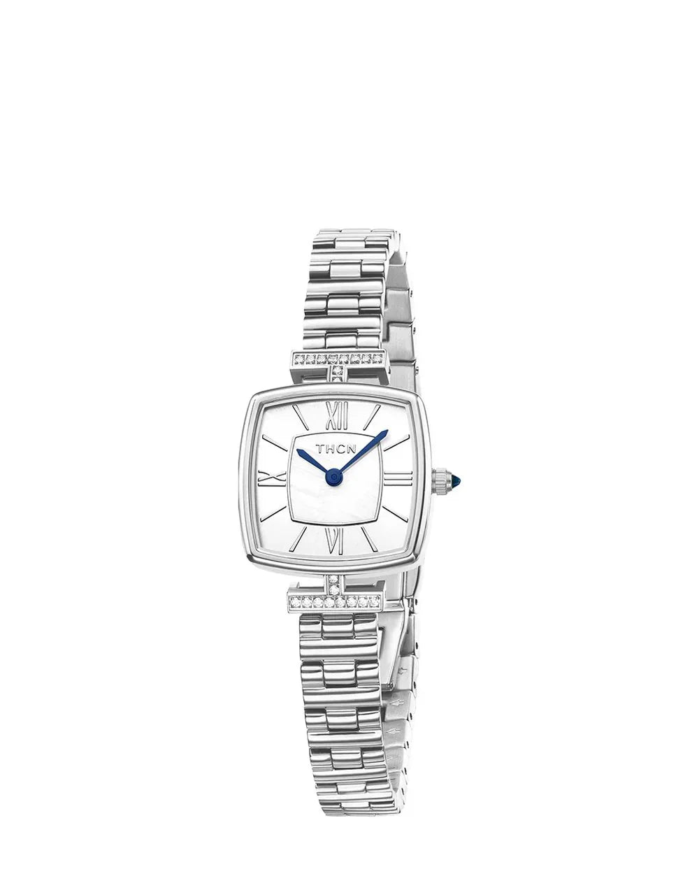 BLACK BY BLUE BRAVE | THCN Tยท II White Mother-of-Pearl Dial Silver Bracelet Watch