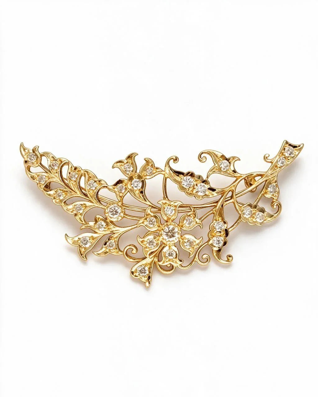 FOUNDATION JEWELLERS | 18K Yellow Gold Natural Diamond Pendant Brooch - PP101337