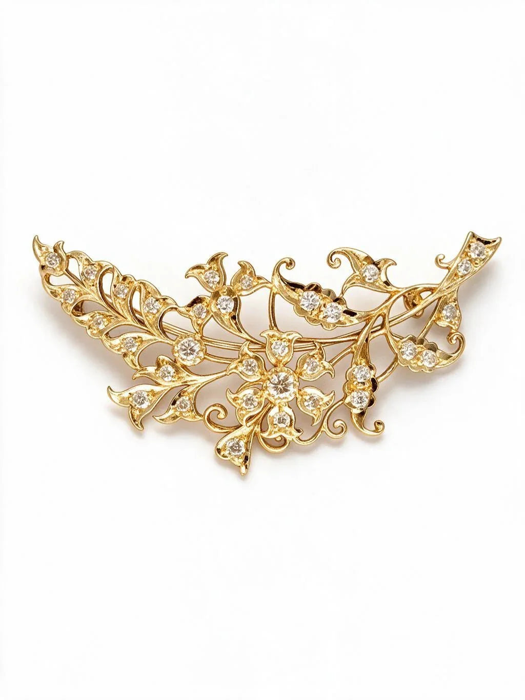 FOUNDATION JEWELLERS | 18K Yellow Gold Natural Diamond Pendant Brooch - PP101337