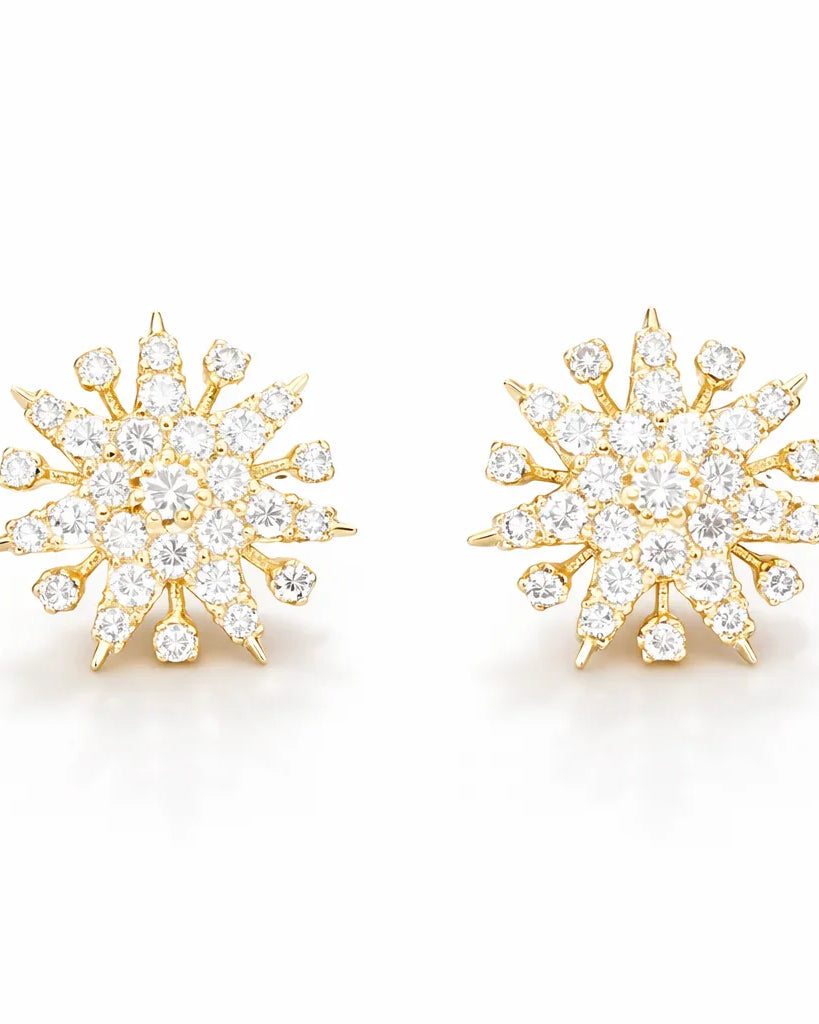 FOUNDATION JEWELLERS | 750 Y/G Peranakan Natural Diamond Stud Earrings "Star" 5.50gm D58-1.26ct