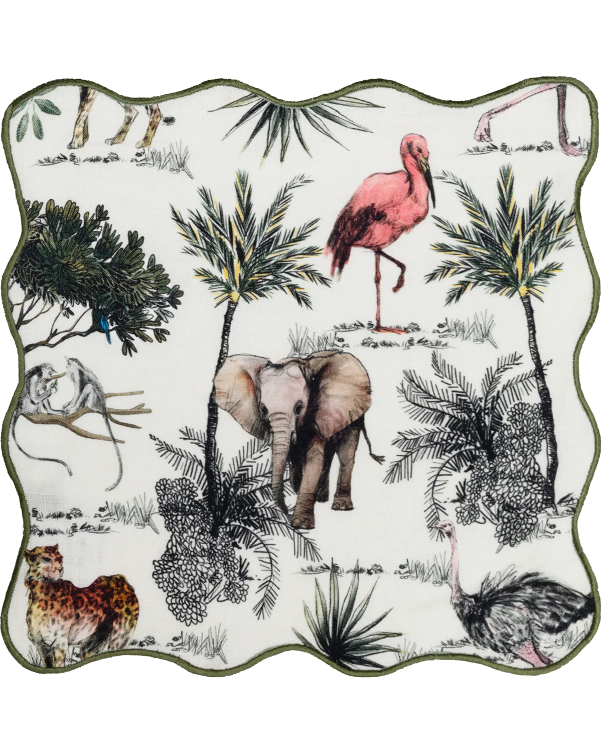 MEJA | The Aventure Africaine’ Cocktail Napkin - Marshmallow Print (Set Of 2)