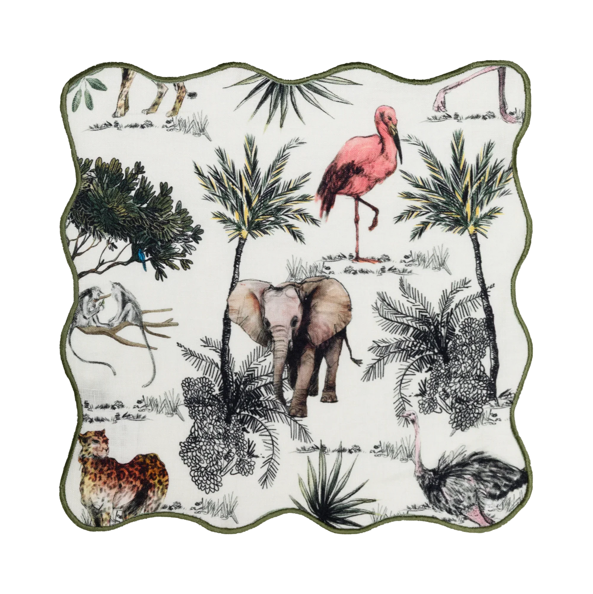 MEJA | The Aventure Africaine’ Cocktail Napkin - Marshmallow Print (Set Of 2)