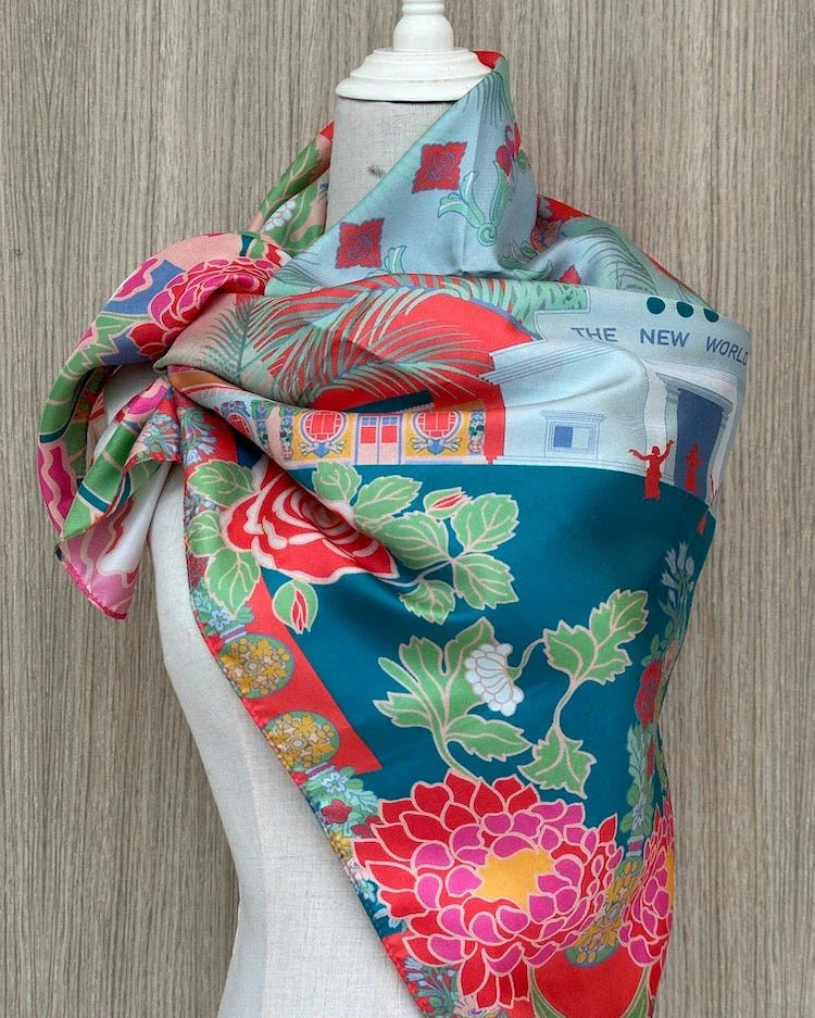 BINARY STYLE | Jalan Besar Silk Square Scarf 87x87cm