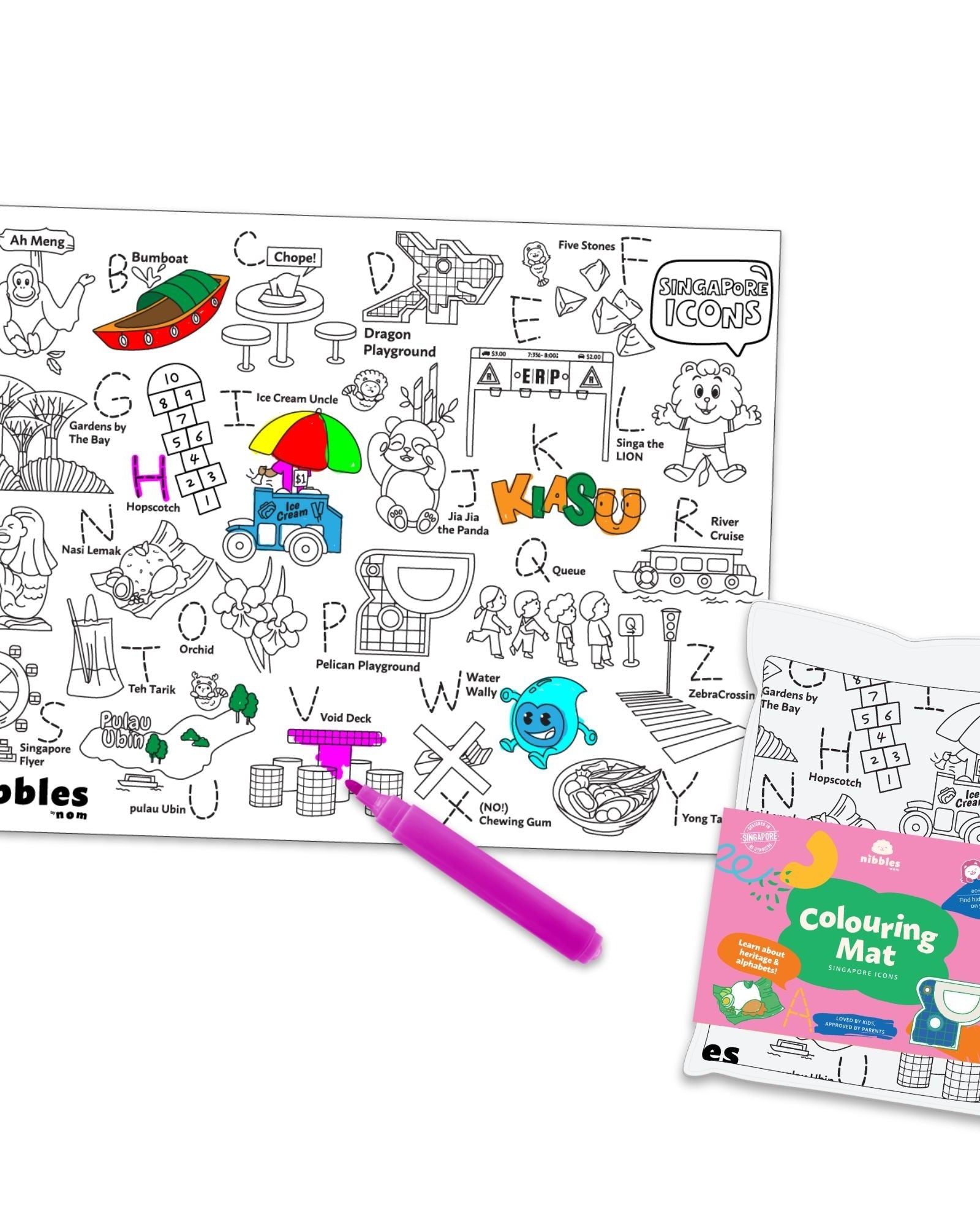 NOM | Nibbles by Nom SG Icons Silicone Colouring Mat