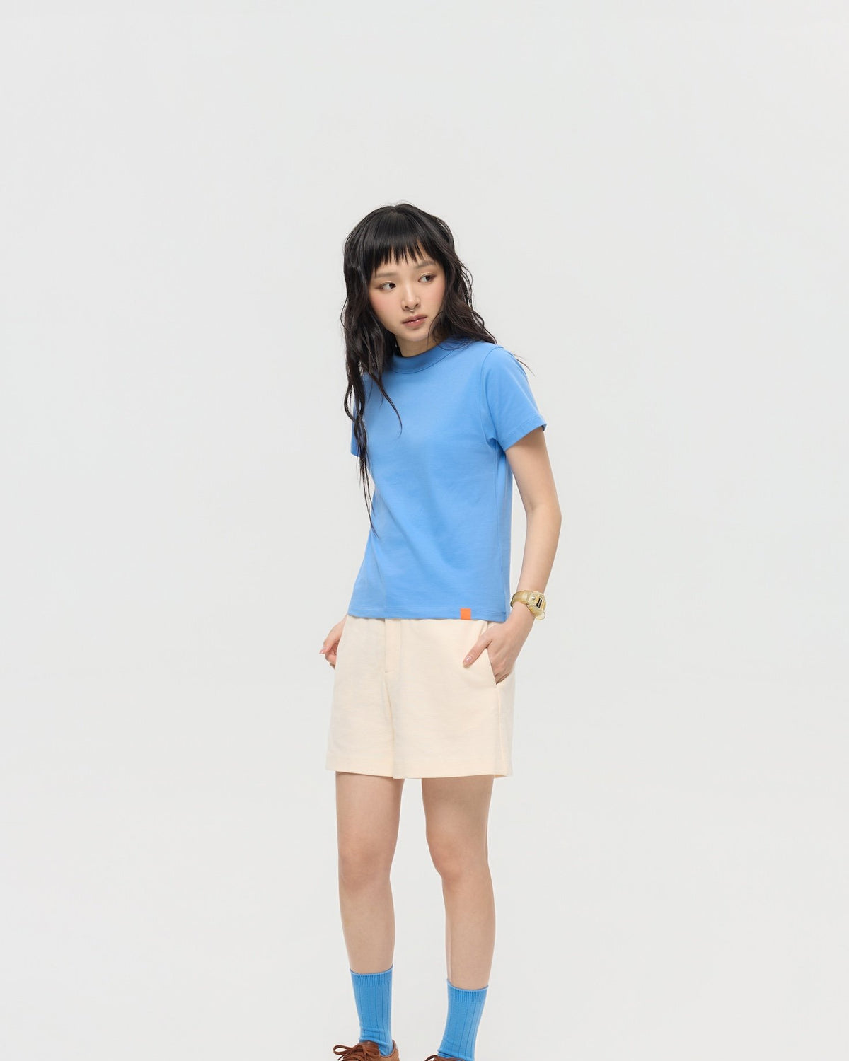 3EIGHTH | Tab Crew Socks in Azure Blue