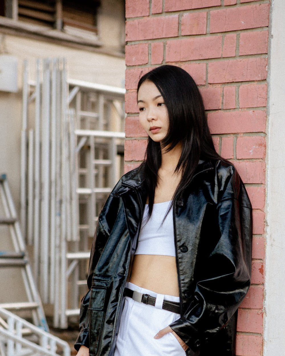SAERO COLLECTIVE | Ryu Oversized Lacquer Jacket | Black