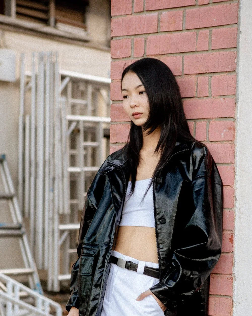SAERO COLLECTIVE | Ryu Oversized Lacquer Jacket | Black