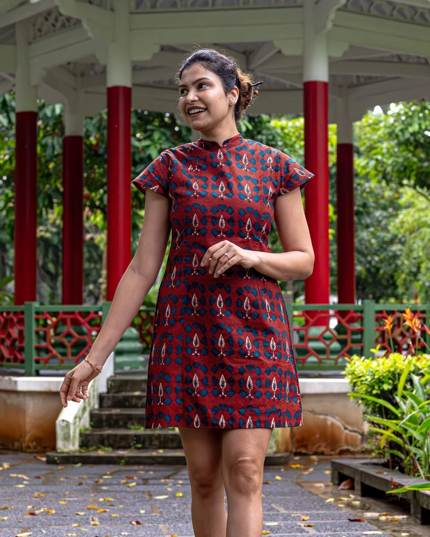 NIMBU | Celestial Women's Dress With Pockets In Red