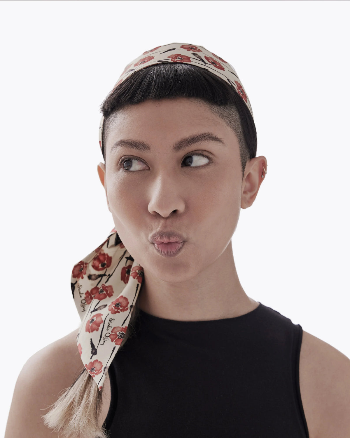 STUDIO QILING | Dancing Poppies Mod Silk Bandeau 100