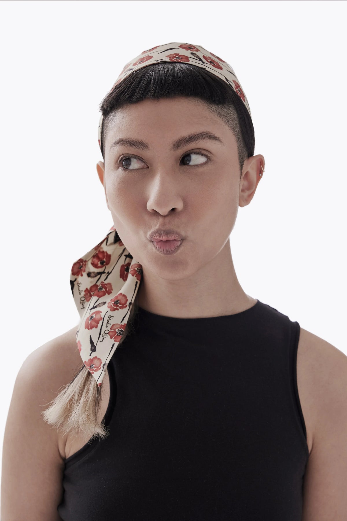STUDIO QILING | Dancing Poppies Mod Silk Bandeau 100