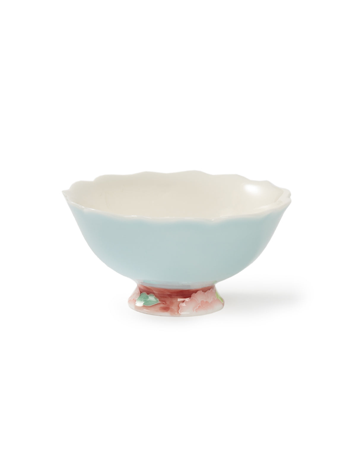 CRAFILAB | Light Blue & Rose Floral Rim Teacup