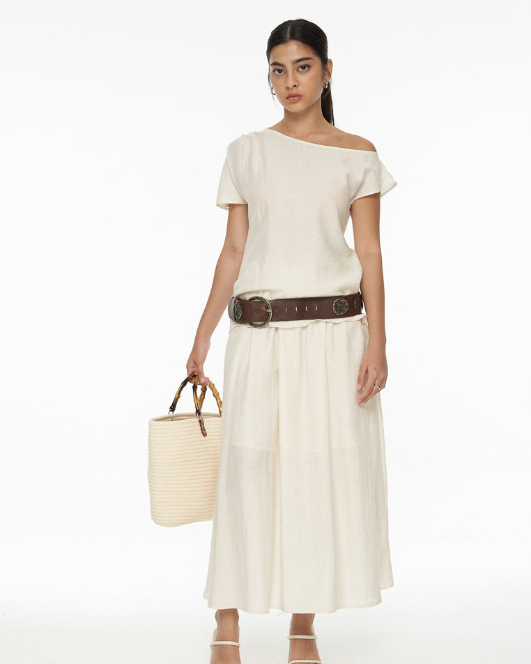 DRESSINGPAULA | Linen Midi Skirt