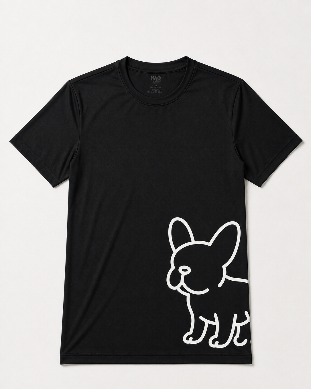 WRLD | BIG FRENCHIE ROUND NECK TEE | BLACK
