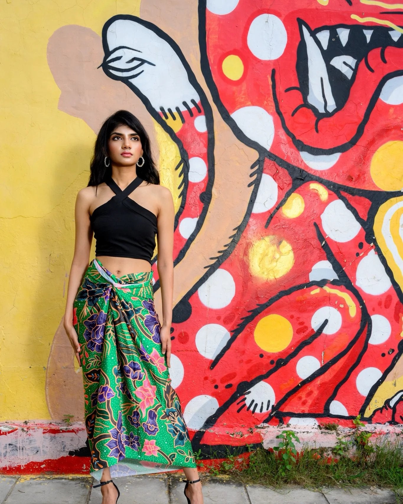 PHOTO PHACTORY | Jiwas Wrap Skirt | Singapore Girl Skirt | Green