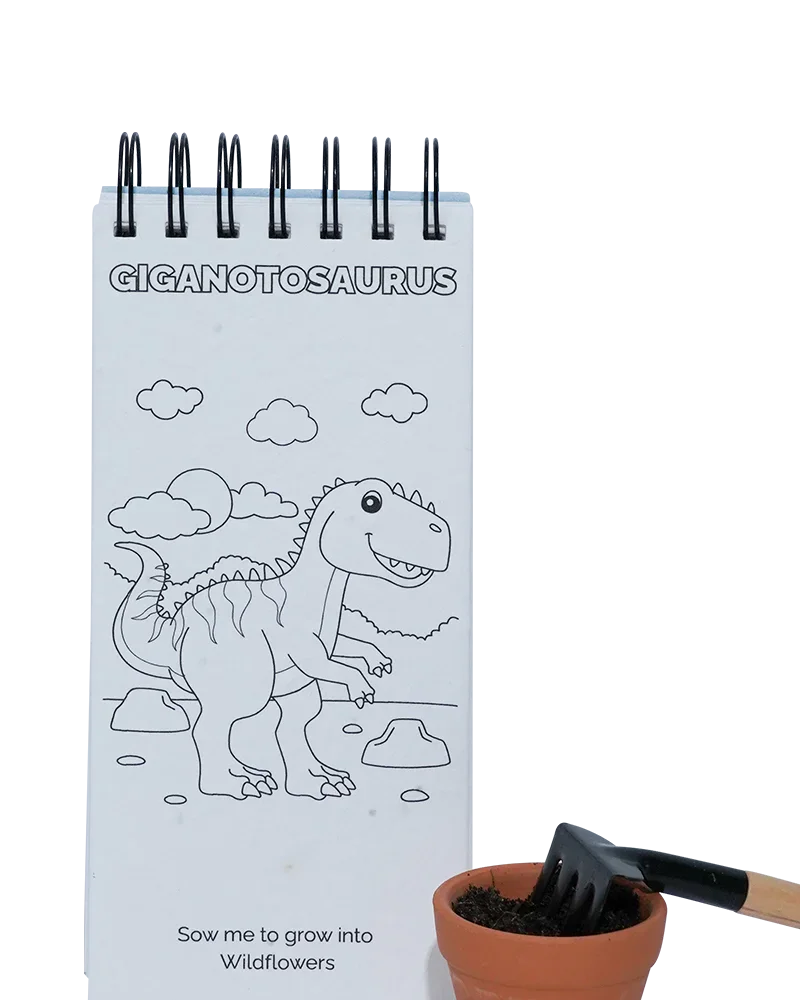 PURPLE & PURE | Dinosaurs Plantable Colouring Book