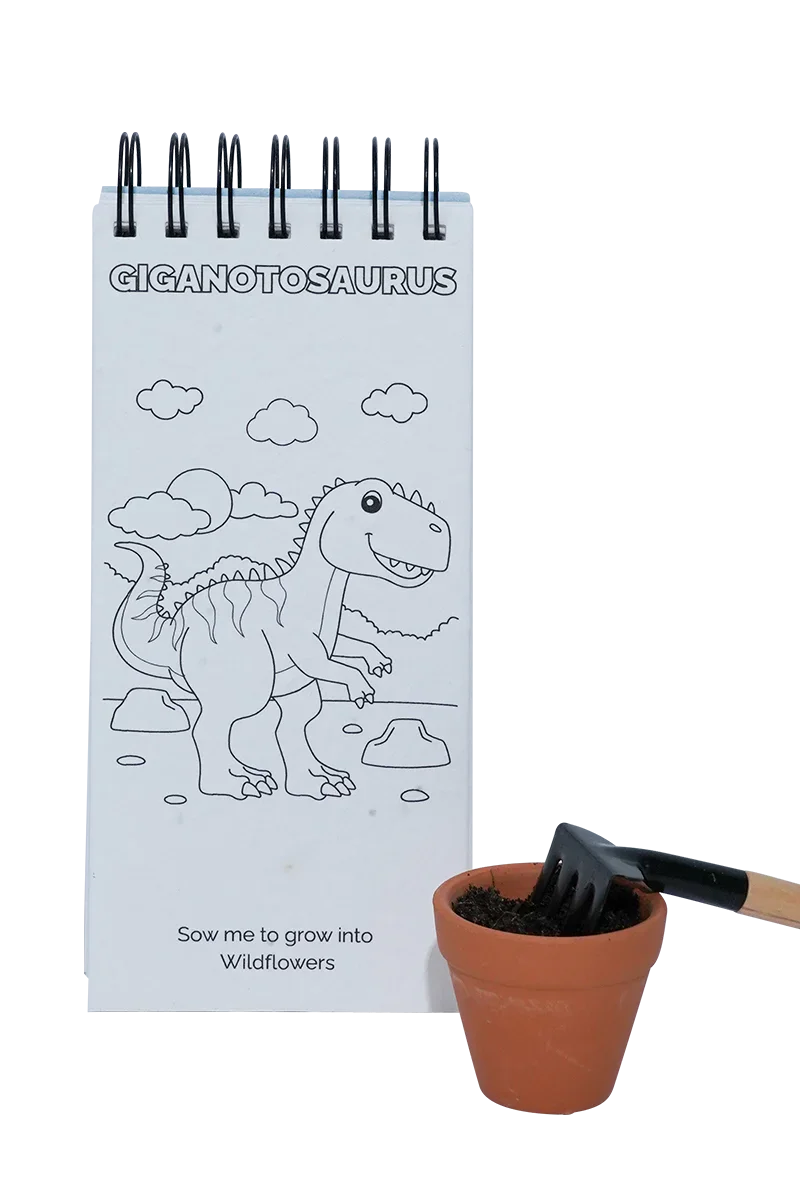 PURPLE & PURE | Dinosaurs Plantable Colouring Book