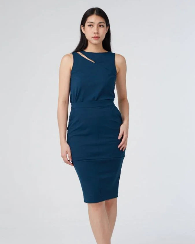 AS INTENDED | KELY Pencil Skirt In Prussian Blue