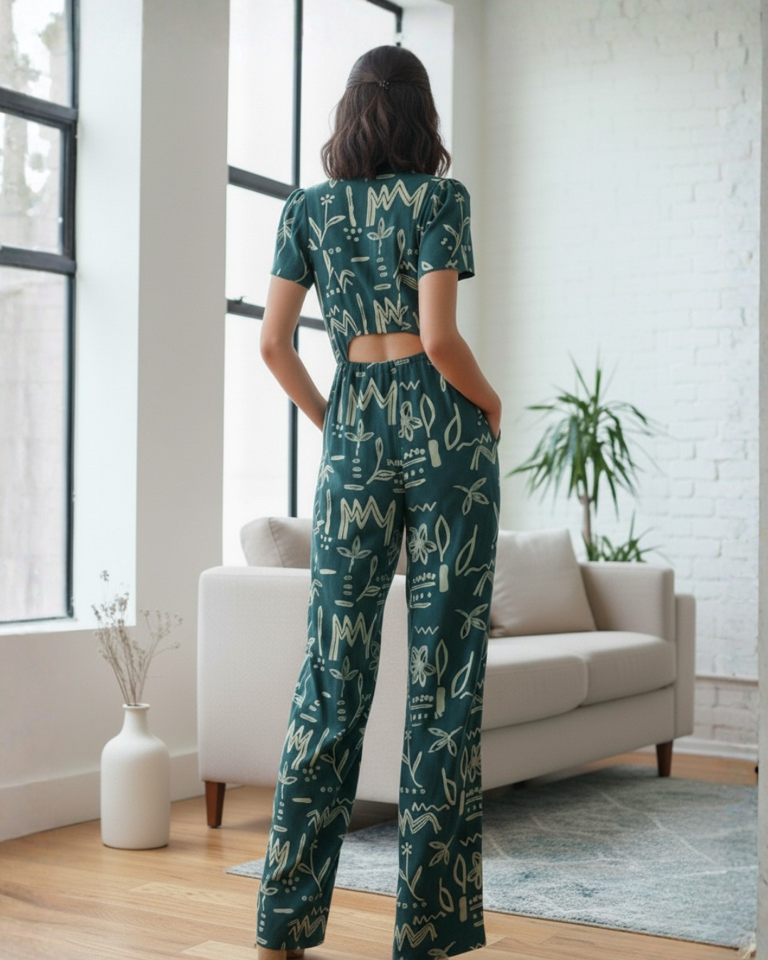 NIMBU | Moana Teal Women's Jumpsuit in Cotton