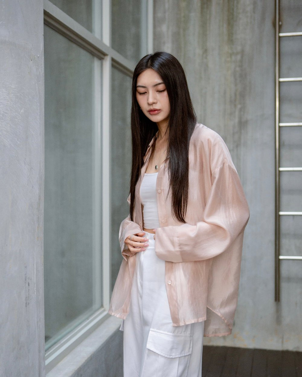 SAERO COLLECTIVE | Malgeun Tencel Shirt | Champagne