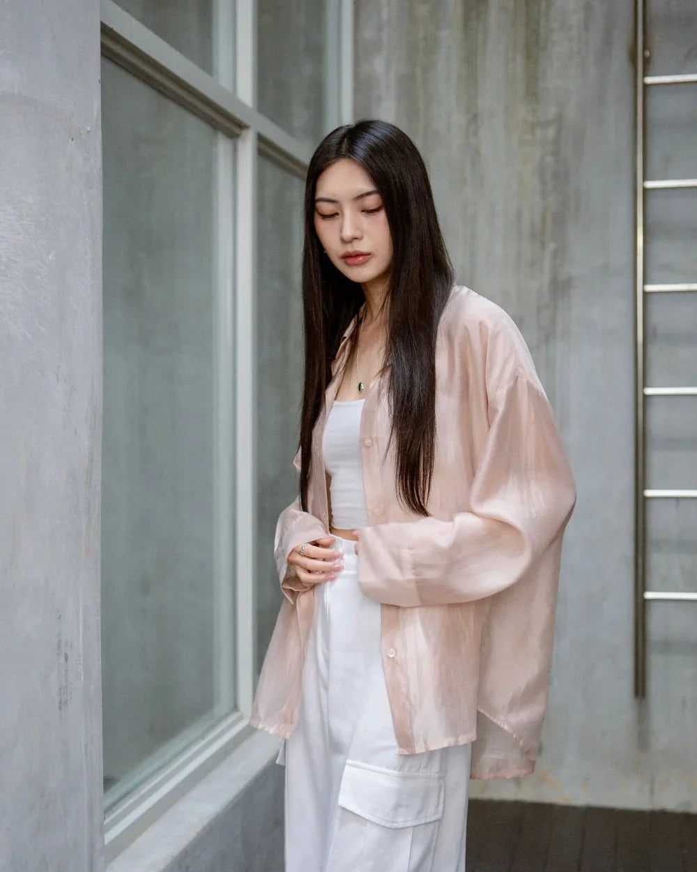 SAERO COLLECTIVE | Malgeun Tencel Shirt | Champagne
