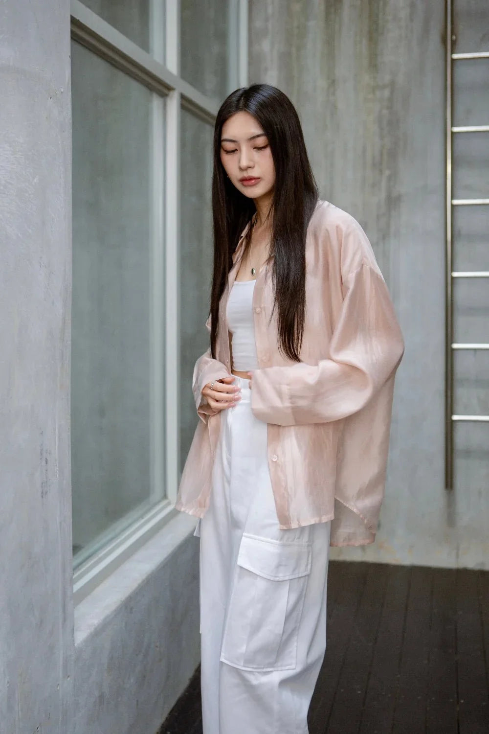 SAERO COLLECTIVE | Malgeun Tencel Shirt | Champagne