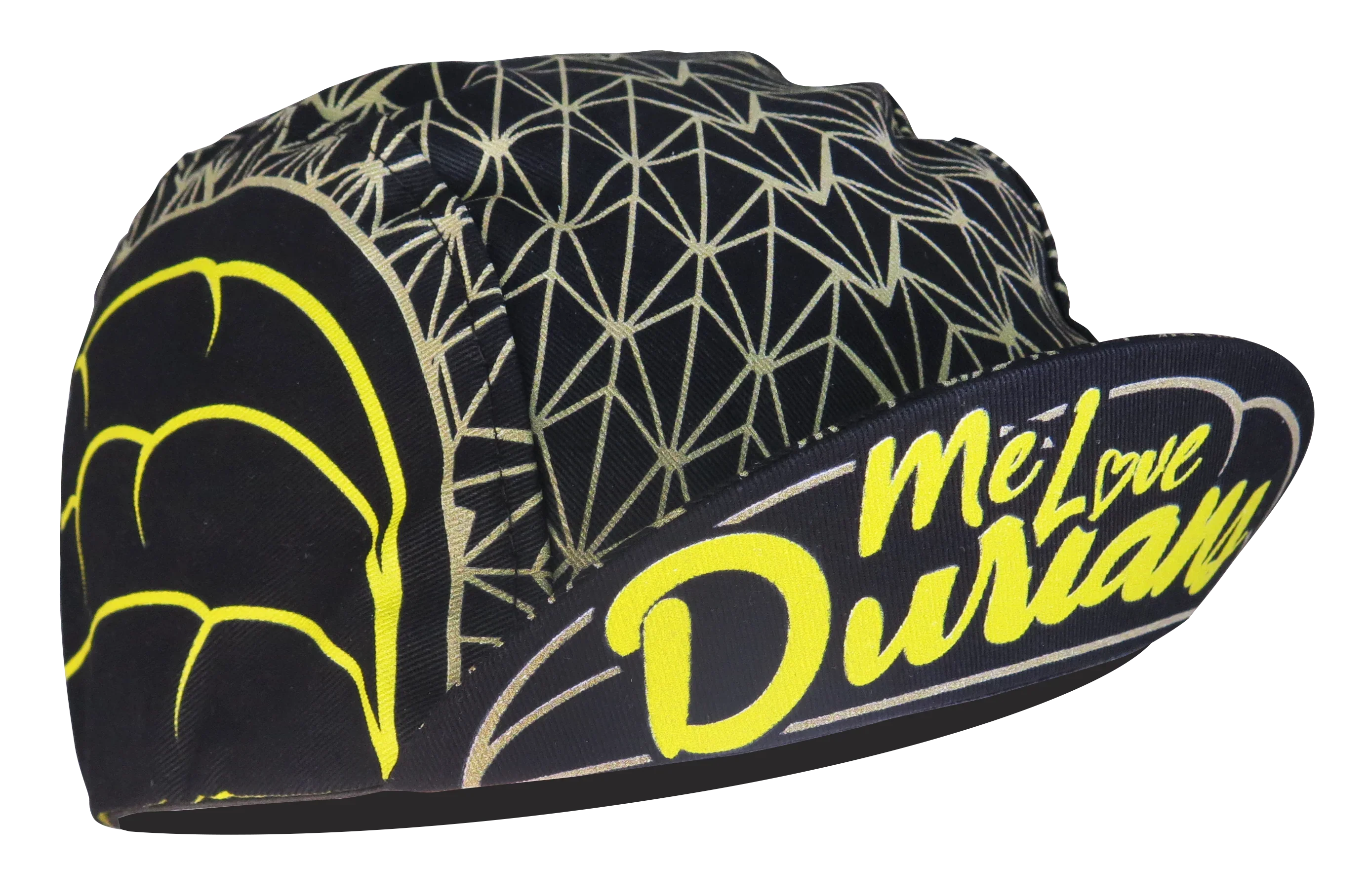 A DESIGN BY TAKACHYA | Cycling Cap - Me Love Durian Black Gold