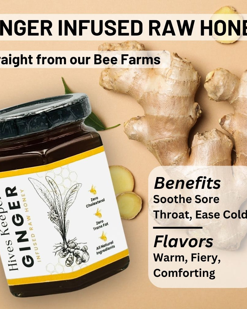 HIVES KEEPER | Infused Raw Honey (with Gift Box) - Ginger Infused Raw Honey