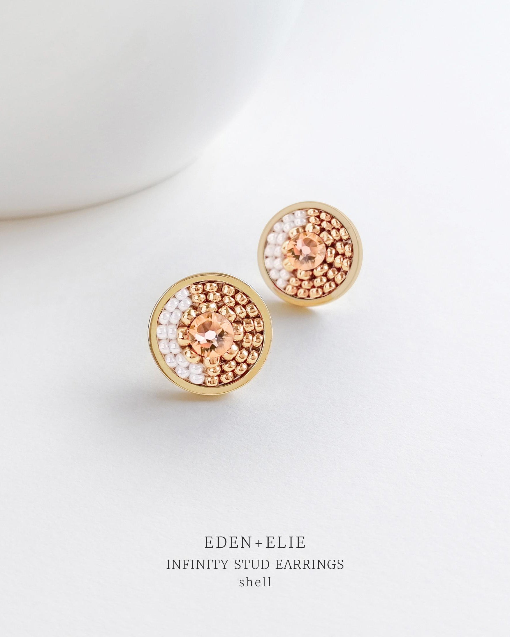 EDEN + ELIE | Infinity Stud Earrings - Shell
