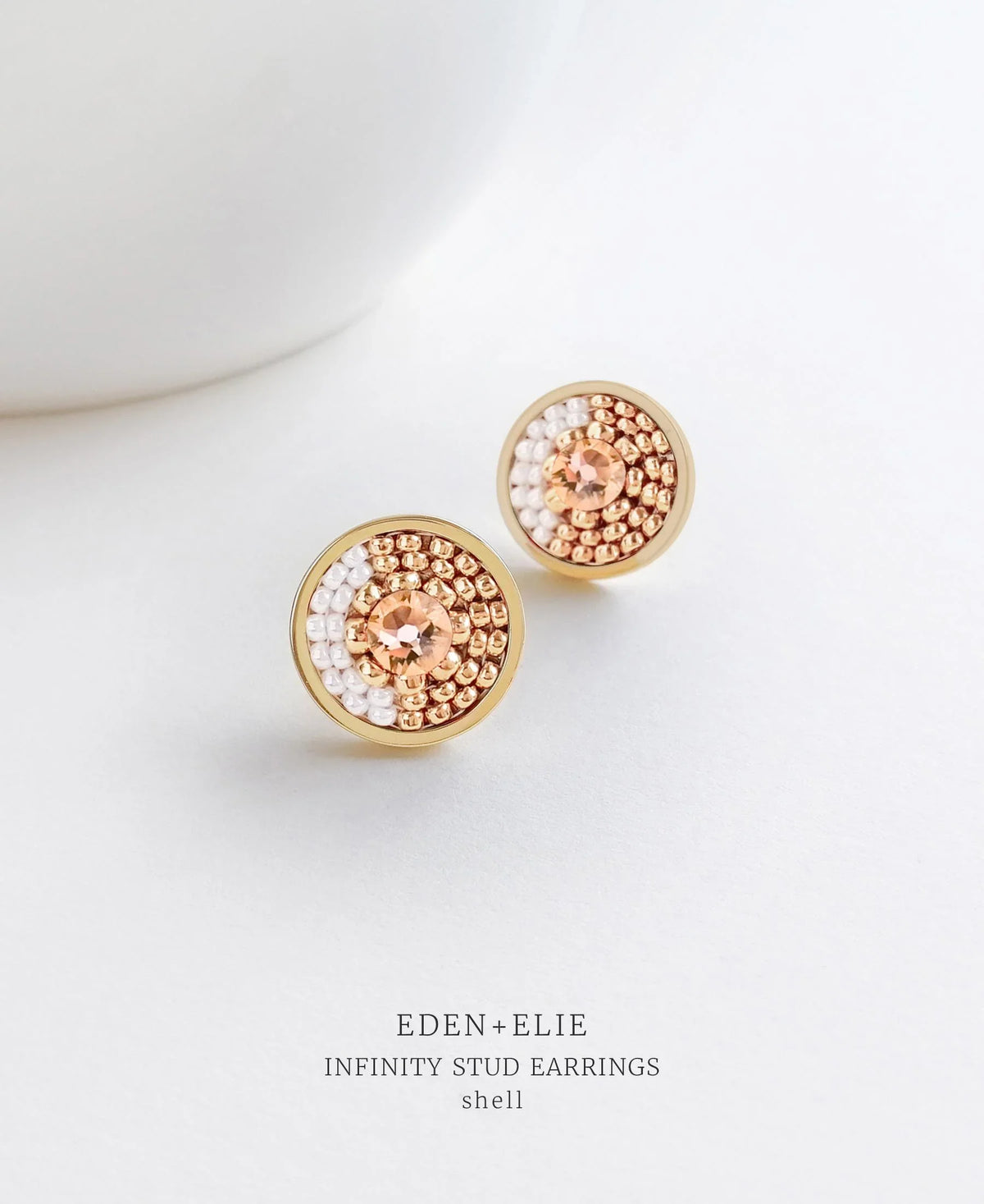 EDEN + ELIE | Infinity Stud Earrings - Shell