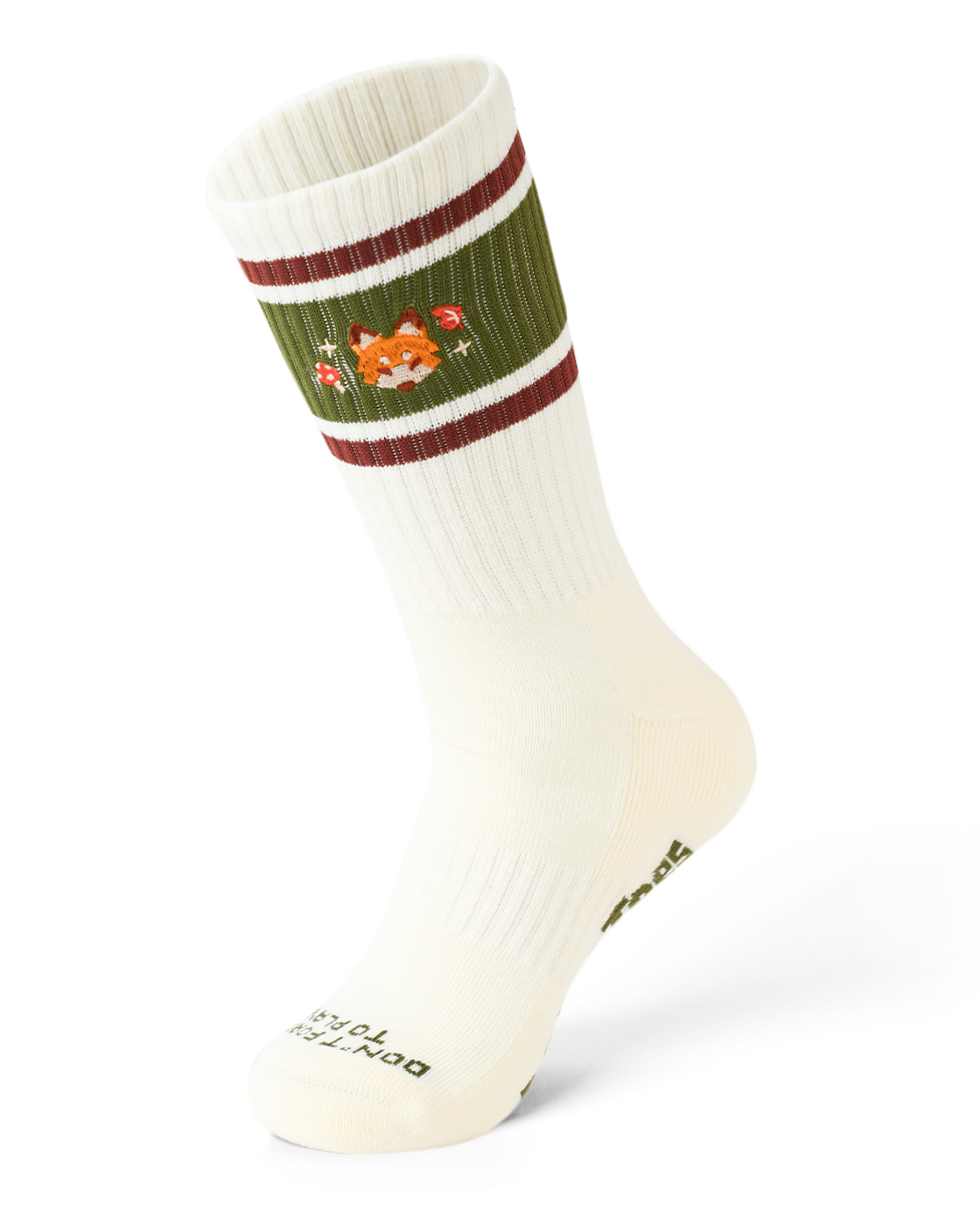 TALKING TOES | Playful Fox Athletic Sock | Cream